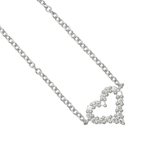 TIFFANY&Co. Sentimental heart Necklace Extra mini Pt950Platinum/diamond 2.... - Picture 1 of 8